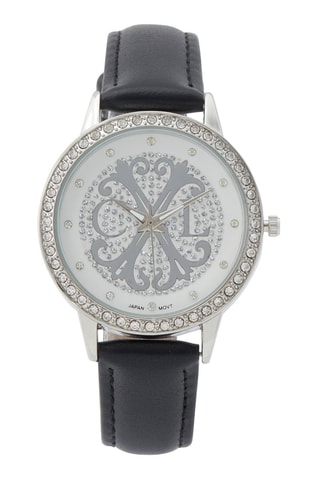 Polyurethaan Quartz Horloge Zwart en Zilverkleurig