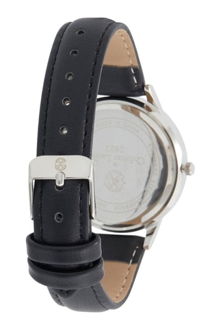 Polyurethaan Quartz Horloge Zwart en Zilverkleurig