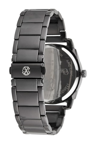 Stalen Quartz Horloge Zwart en Antraciet