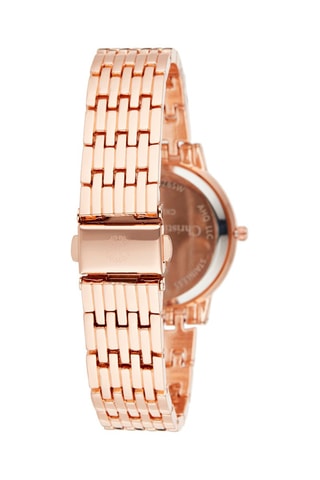 Stalen Quartz Horloge Roségoudkleurig en Zwart