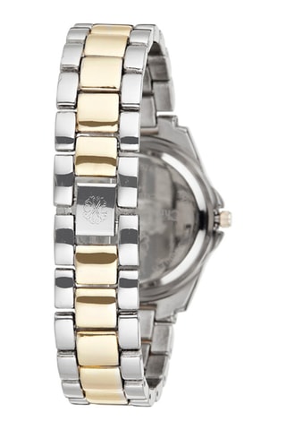 Stalen Quartz Horloge Zilverkleurig en Goudkleurig