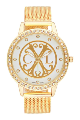 Stalen Quartz Horloge Goudkleurig en Wit