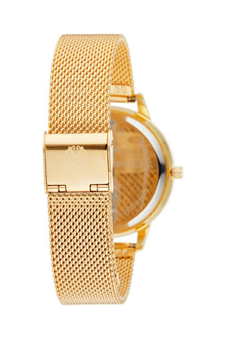 Stalen Quartz Horloge Goudkleurig en Wit