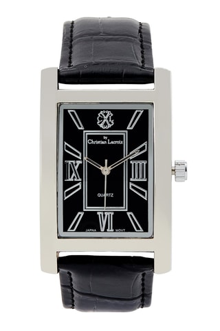 Polyurethaan Quartz Horloge Zwart en Zilverkleurig