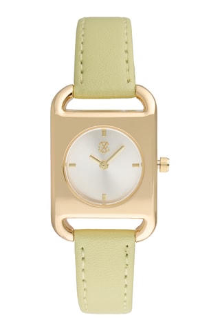 Polyurethaan Quartz Horloge - Lichtgroen en Goudkleurig