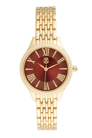 Legering Quartz Horloge - Goudkleurig en Rood
