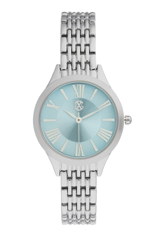 Legering Quartz Horloge - Zilverkleurig en Hemelsblauw