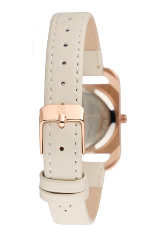 Polyurethaan Quartz Horloge - Beige en Roségoudkleurig