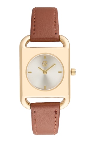 Polyurethaan Quartz Horloge - Bruin en Goudkleurig