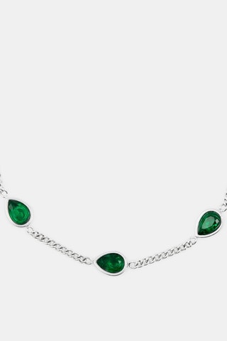 Schakelarmband - Zilverkleurig en Donkergroen
