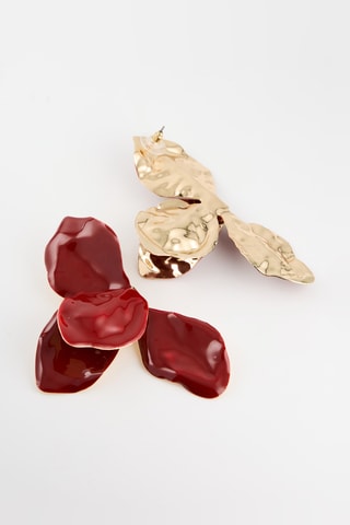Oorbellen - Rood en Beige