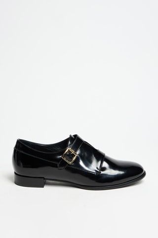 Derbys à boucles en cuir verni - Noir - Cosmoparis