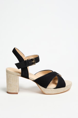 Sandales à talons en cuir - Noir - Cosmoparis