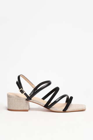 Sandales à talons en cuir - Noir - Cosmoparis