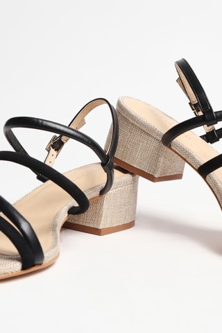 Sandales à talons en cuir - Noir - Cosmoparis