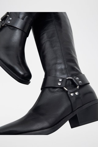 Bottes en cuir de veau Delta - Noir