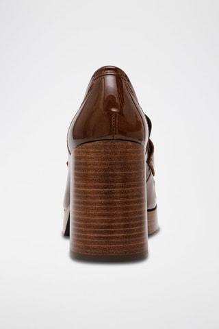Mocassins vernis à talons Munday - Marron