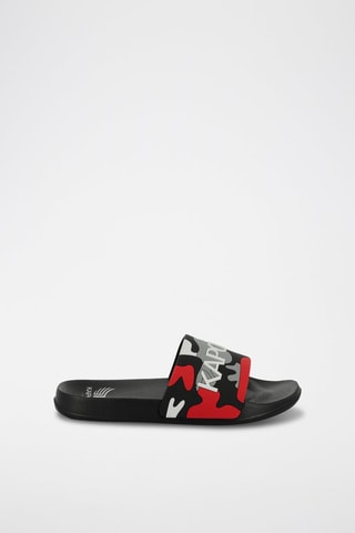 Claquettes Dorale - Gris et rouge