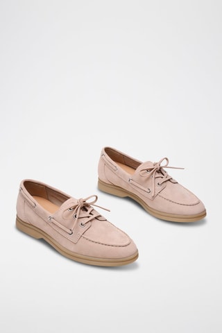 Chaussures bateau en nubuck Ports - Nude