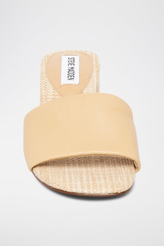 Mules à talons en cuir Blanche - Beige