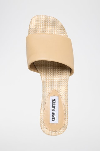 Mules à talons en cuir Blanche - Beige