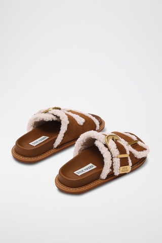 Mules fourrées en nubuck Arch-F - Camel