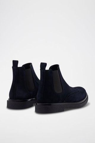 Bottines Chelsea en cuir Gabin - Bleu marine