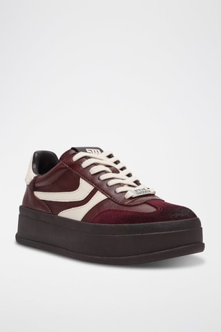 Baskets plateformes en cuir Off-Track - Bordeaux