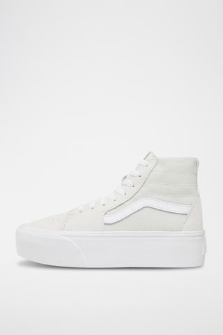 Baskets montantes plateformes en cuir Stackform - Blanc - Vans