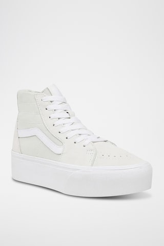 Baskets montantes plateformes en cuir Stackform - Blanc - Vans