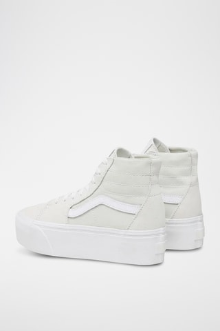 Baskets montantes plateformes en cuir Stackform - Blanc - Vans