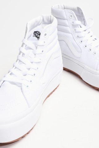 Baskets montantes plateformes en cuir - Blanc - Vans