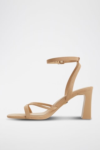 Sandali con tacco in pelle scamosciata Stellare - Beige
