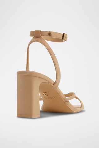 Sandali con tacco in pelle scamosciata Stellare - Beige