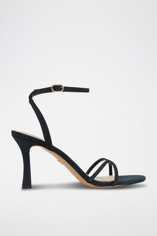 Sandali con tacco in pelle scamosciata Marbella - Nero