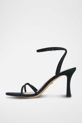 Sandali con tacco in pelle scamosciata Marbella - Nero