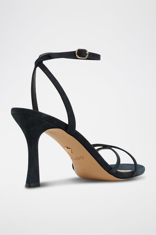 Sandali con tacco in pelle scamosciata Marbella - Nero