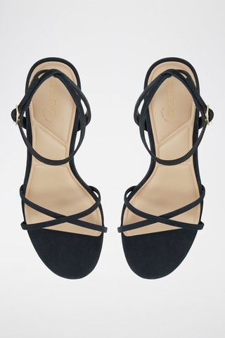 Sandali con tacco in pelle scamosciata Marbella - Nero