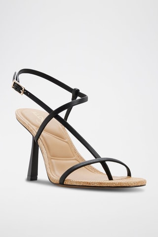 Sandali con tacco in pelle di vitello Nallia - Nero