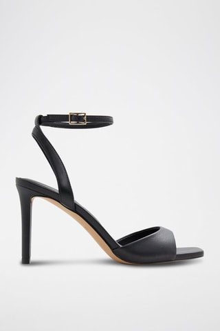 Sandali con tacco in pelle Sake - Nero