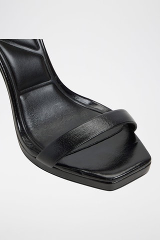 Sandali con tacco platform in pelle Kaathy - Nero
