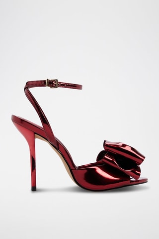Sandali con tacco in vernice Tinsletta - Rosso metallizzato