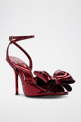 Sandali con tacco in vernice Tinsletta - Rosso metallizzato