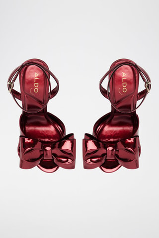 Sandali con tacco in vernice Tinsletta - Rosso metallizzato