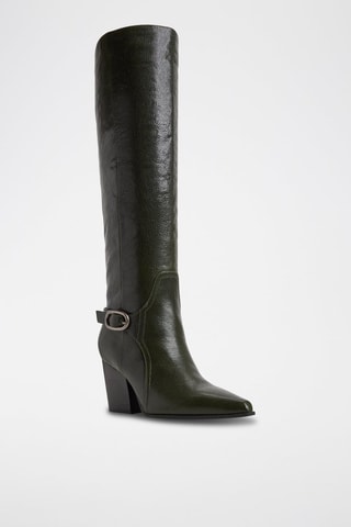 Stivali in pelle Saddle - Verde scuro