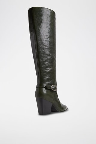 Stivali in pelle Saddle - Verde scuro