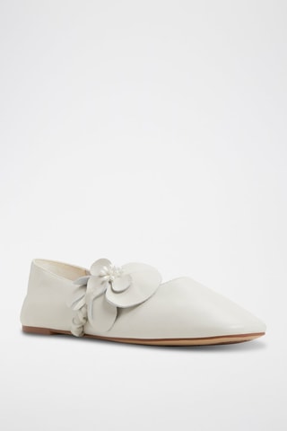 Ballerine in pelle Floralina - Bianco