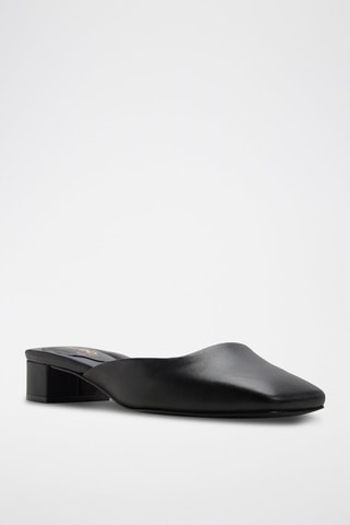 Ciabatte con tacco in pelle Lannah - Nero