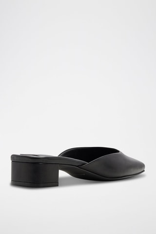 Ciabatte con tacco in pelle Lannah - Nero