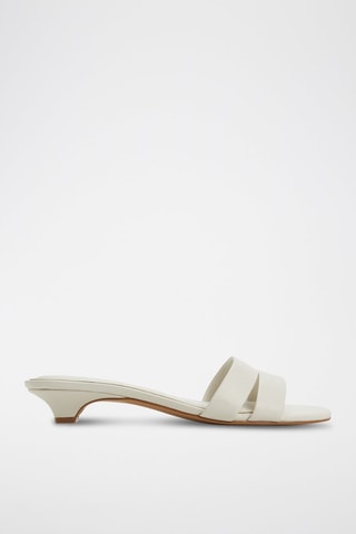 Ciabatte con tacco in pelle Scarletta - Bianco